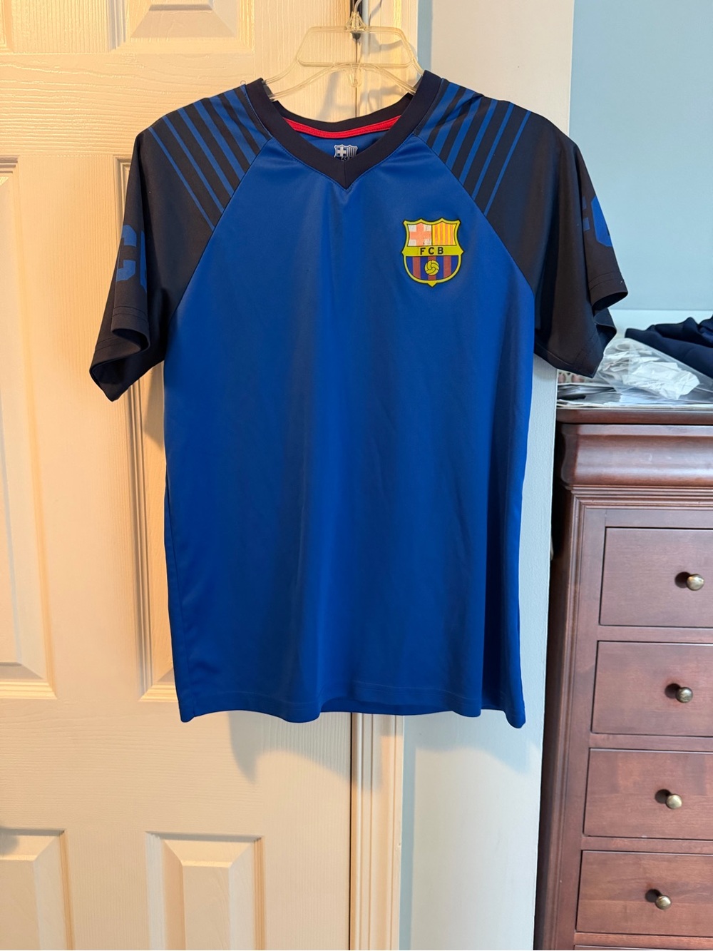 FC Barcelona Kids Blue Short-Sleeve Soccer Top